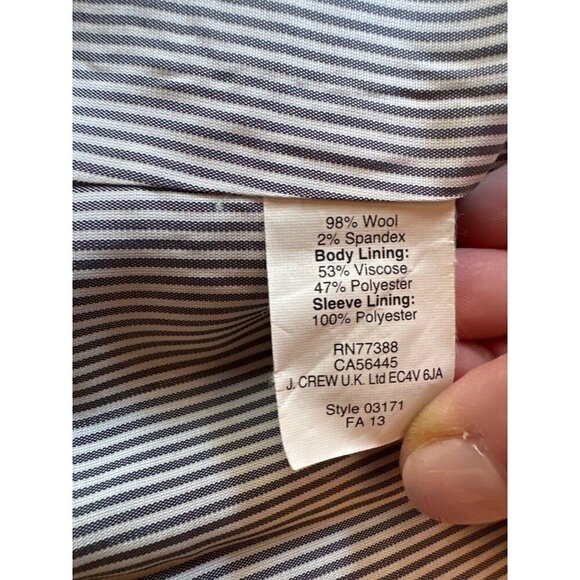 J. Crew Navy Wool-Blend Schoolboy Blazer Womens Size 2 With Gold Buttons Lined - Picture 6 of 7